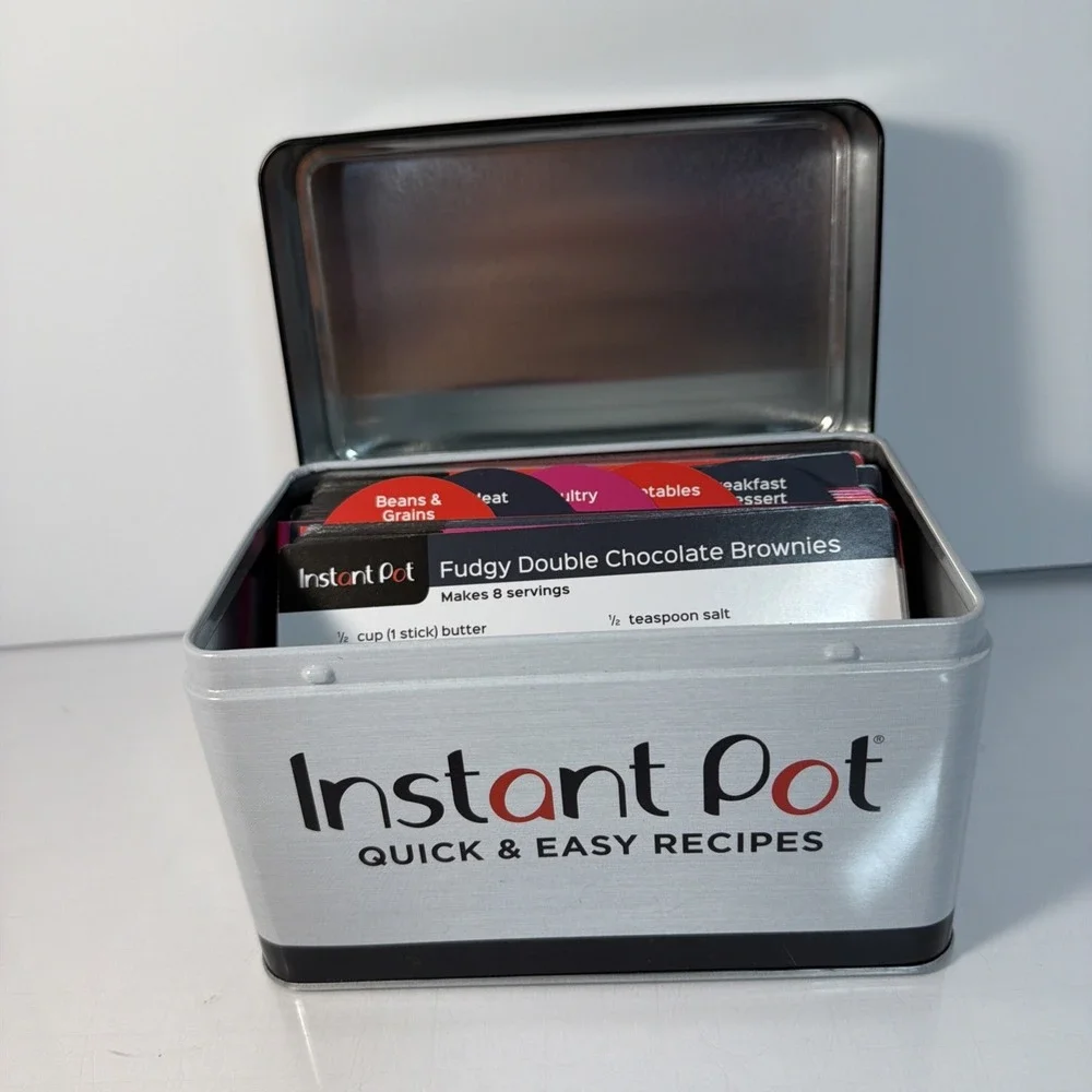 NEW INSTANT POT Official Quick & Easy Recipes 100 Recipe Cards Cookbook Box Tin